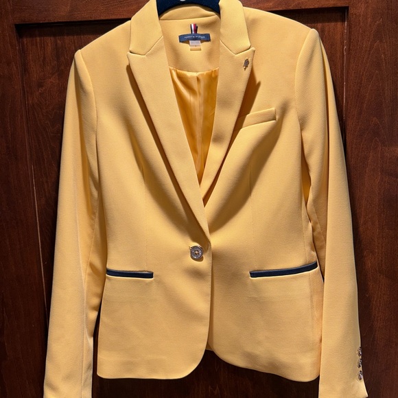 Tommy Hilfiger Jackets & Blazers - Tommy Hilfiger Yellow Blazer with Navy Trim